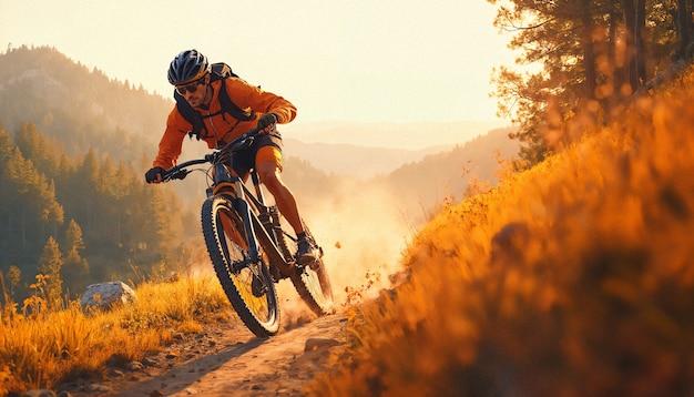 Close up on person doing mountain biking