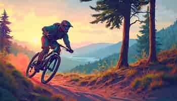 Free photo close up on person doing mountain biking