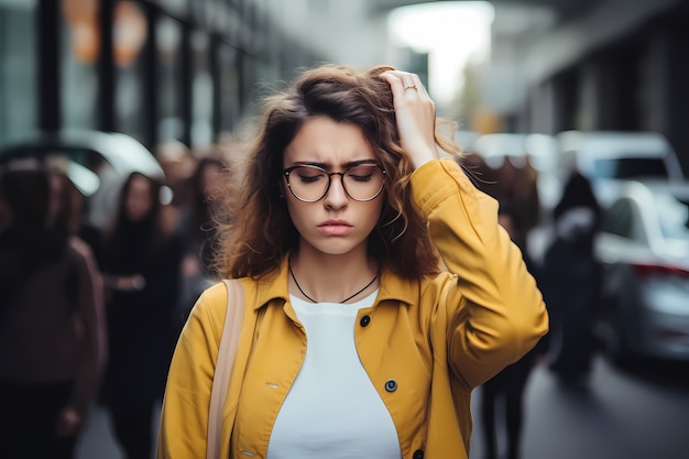 Free photo close up on person suffering from anxiety