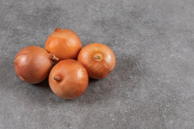 Close up photo of Ripe onions 