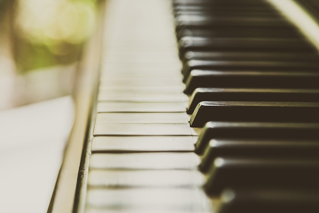 Close-up of piano keyboard