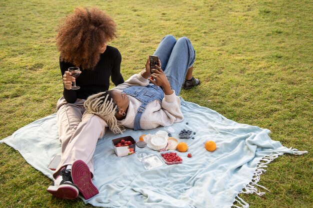 Close up on picnic near eiffel tower