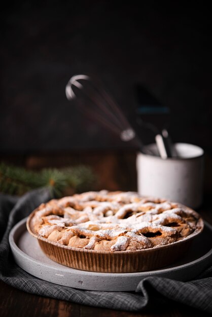 Close-up of pie with crust