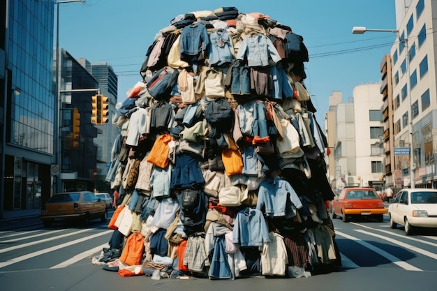 Close up on pile of clothing