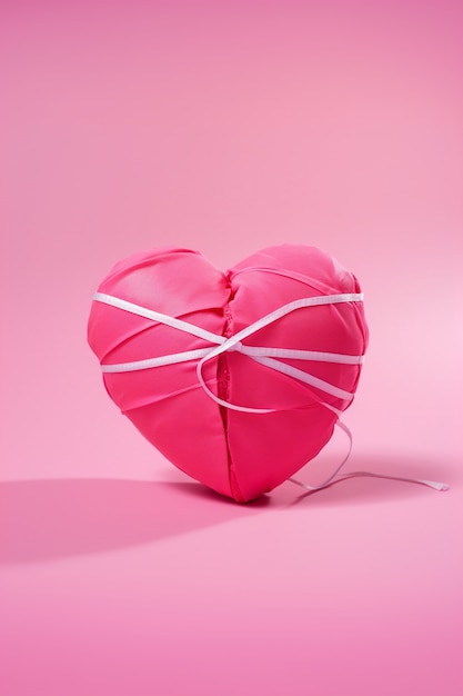 Free photo close up pink broken hearts