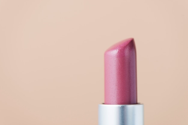 Free photo close-up pink lipstick