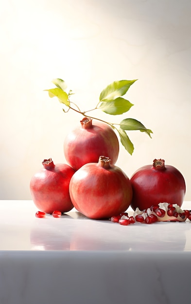 Close up on pomegranate seasonal fruit for winter