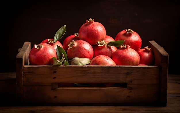 Close up on pommegranate seasonal fruits for winter