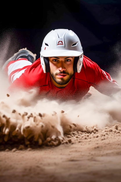 Close up portrait on baseball player