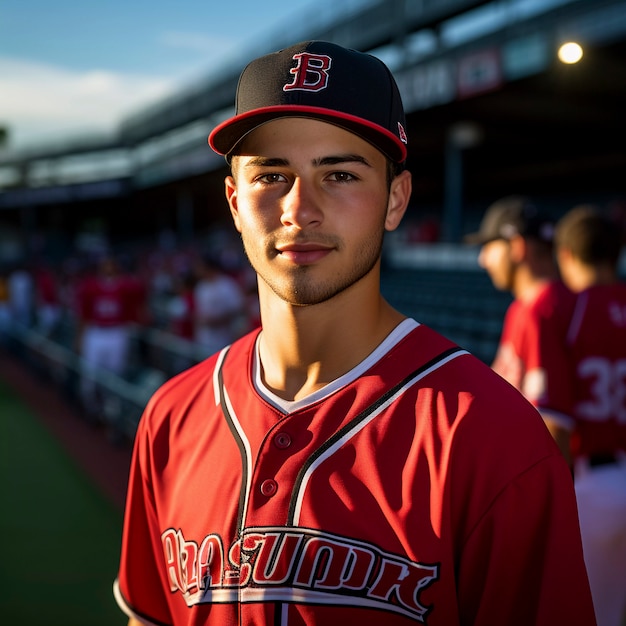 Close up portrait on baseball player