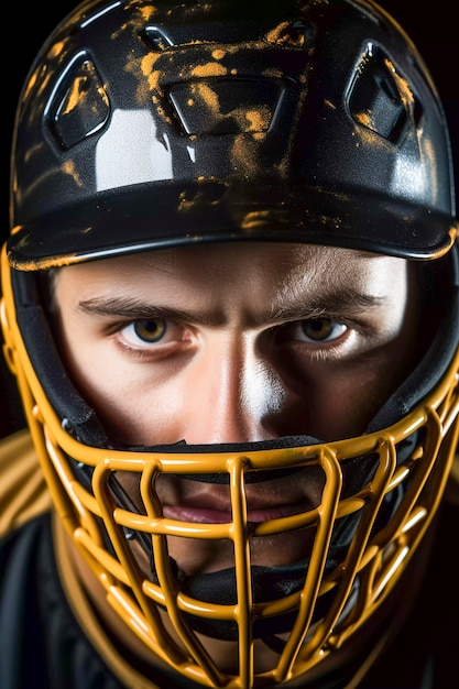 Free photo close up portrait on baseball player