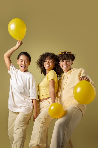 Free Photo close up portrait of beautiful teenagers