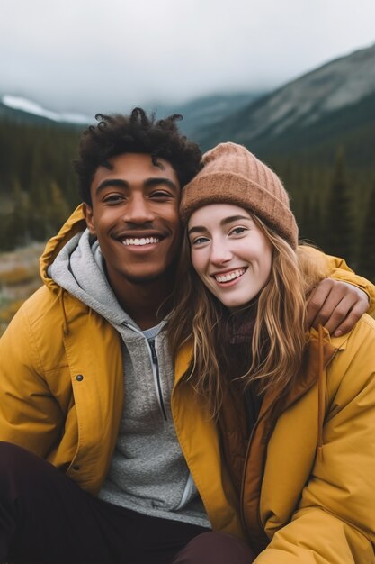 Close up portrait on gay couple together