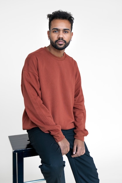 Close up portrait of man in shirt mockup