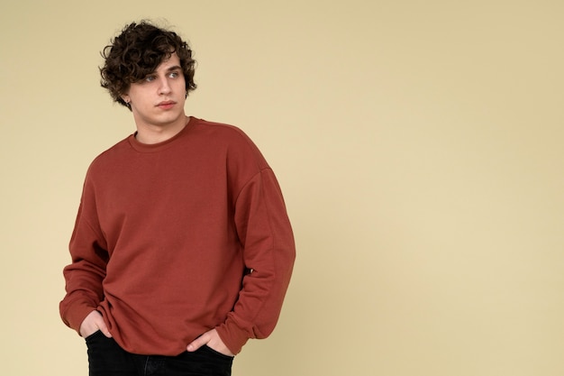 Free Photo close up portrait of man in shirt mockup