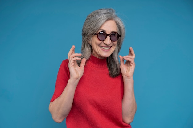 Close up portrait of senior woman