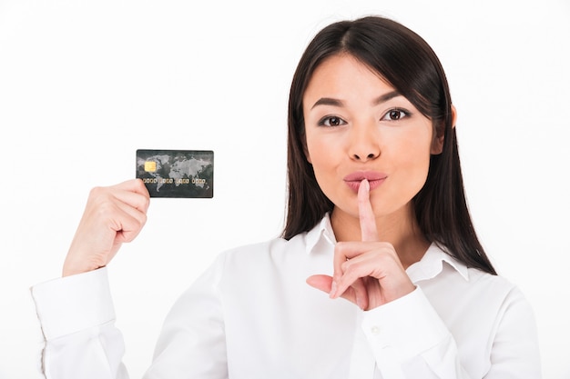 Close up portrait of a smiling asian businesswoman