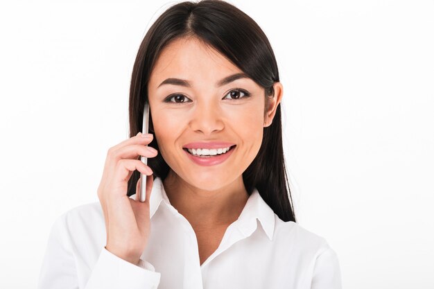 Close up portrait of a smiling asian businesswoman