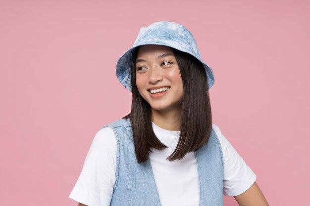 Close up portrait of teenager isolated