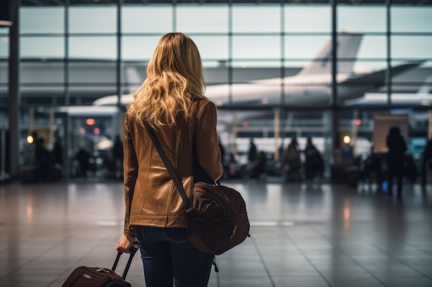 Free photo close up portrait of traveling woman