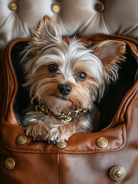 Close up portrait on yorkshire dog