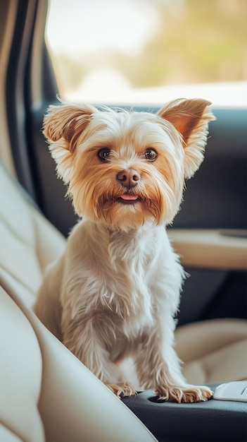 Close up portrait on yorkshire dog