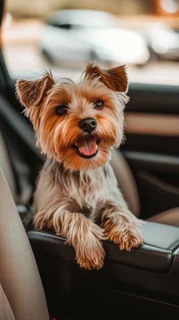 Close up portrait on yorkshire dog