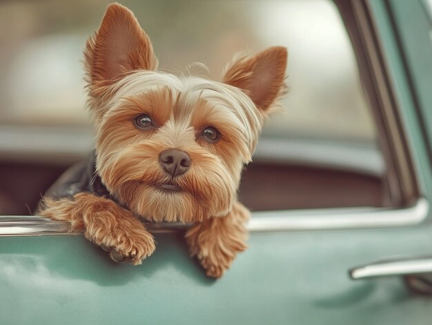 Close up portrait on yorkshire dog