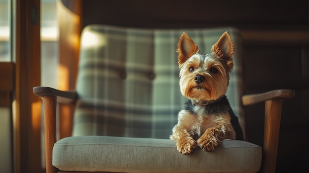 Close up portrait on yorkshire dog