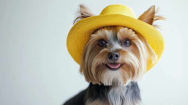 Free Photo close up portrait on yorkshire dog