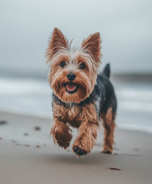 Close up portrait on yorkshire dog