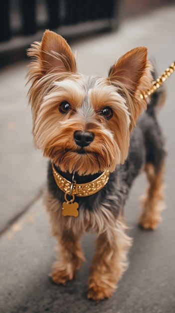 Free photo close up portrait on yorkshire dog