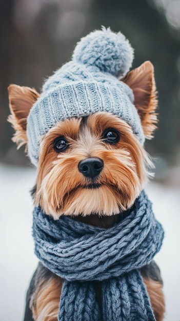 Free photo close up portrait on yorkshire dog