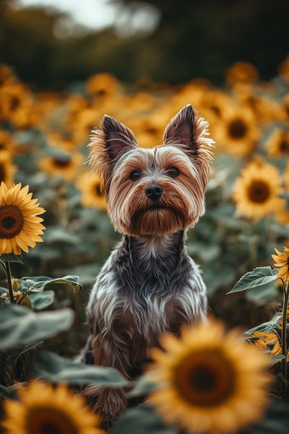 Close up portrait on yorkshire dog