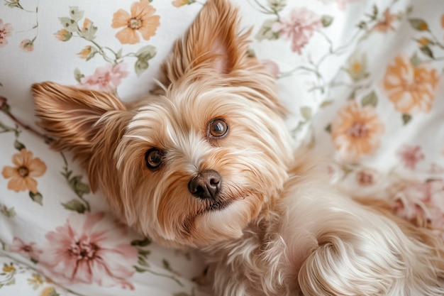 Free Photo close up portrait on yorkshire dog