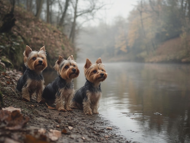 Free photo close up portrait on yorkshire dogs