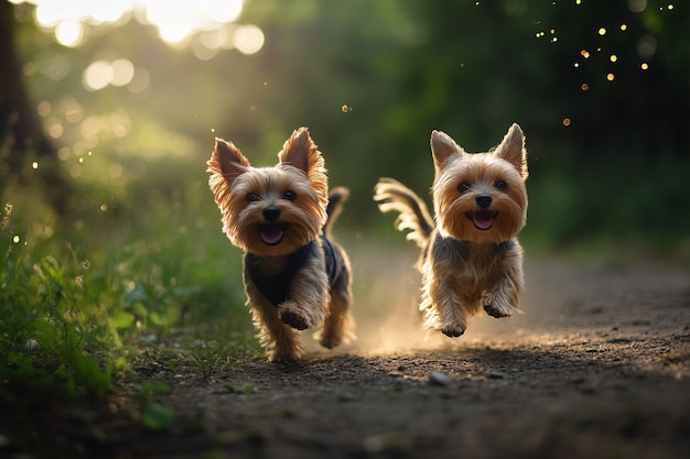 Free photo close up portrait on yorkshire dogs