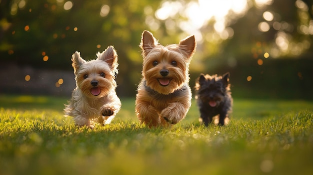 Free photo close up portrait on yorkshire dogs