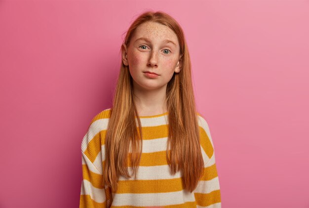 Free Photo close up portrait of young beautiful girl isolated