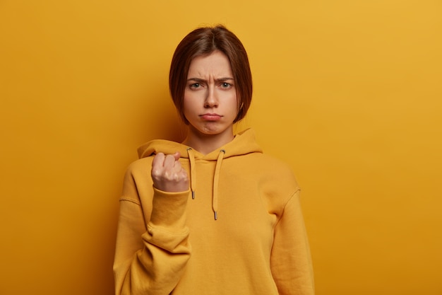 Close up portrait of young beautiful woman isolated