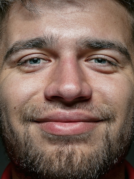 Free photo close up portrait of young and emotional caucasian man