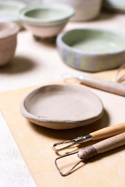 Close-up pottery pots