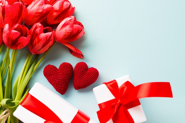 Free photo close-up presents for valentine's day