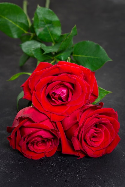 Close-up pretty bunch of red roses