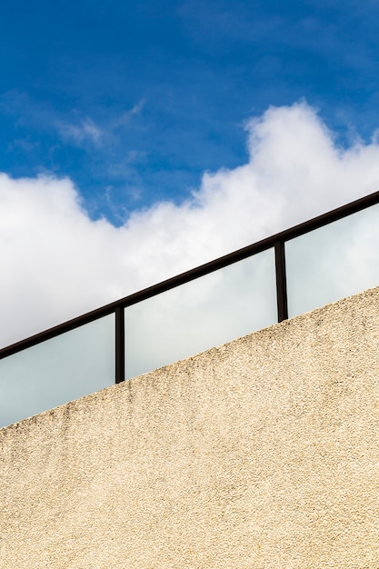 Free Photo close-up railing with blue sky