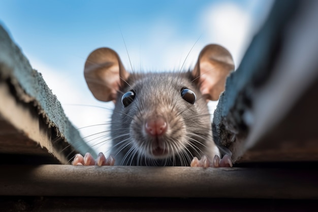 Free photo close up on rat in sewage pipes