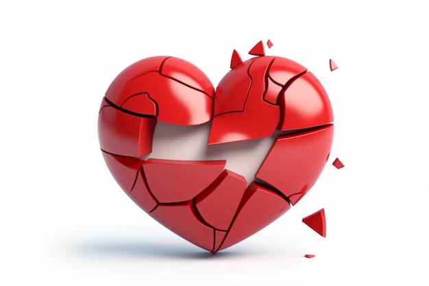 Free Photo close up red broken heart