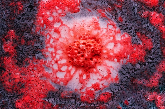 Free photo close-up red foam