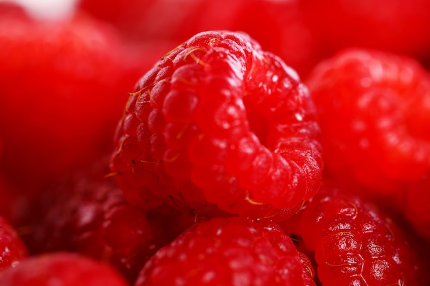 Close up of red raspberry