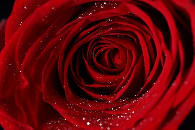 Close up of red rose blossom